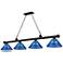 Cordon 81 1/4" Wide Black and Blue 4-Light Billiard Pendant
