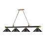 5_Cordon 81 1/4" Wide Black and Brass 4-Light Billiard Pendant more views