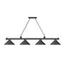 6_Cordon 81 1/4" Wide Bronze 4-Light Billiard Pendant more views