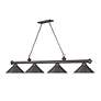7_Cordon 81 1/4" Wide Bronze 4-Light Billiard Pendant more views