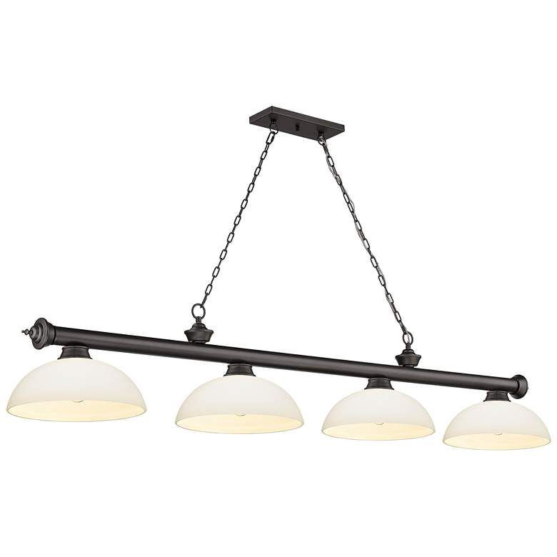 Image 1 Cordon 81 1/4" Wide Bronze 4-Light Billiard Pendant