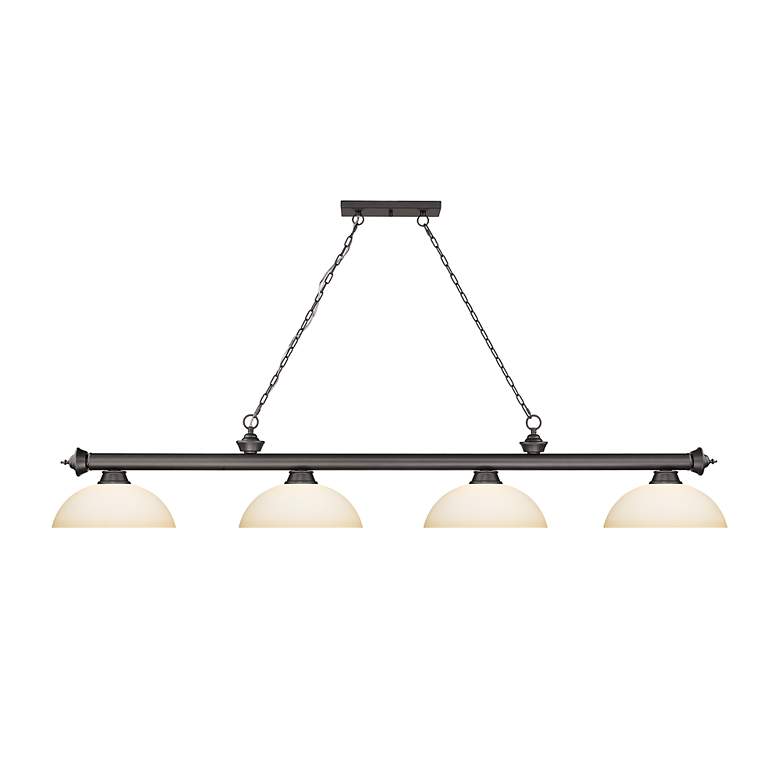Image 5 Cordon 81 1/4" Wide Bronze 4-Light Billiard Pendant more views