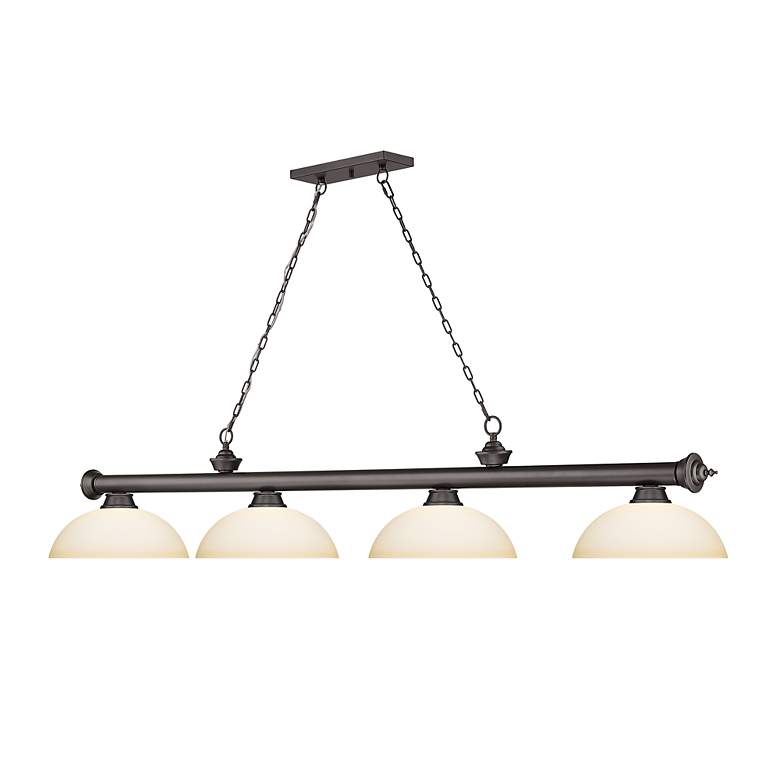 Image 6 Cordon 81 1/4" Wide Bronze 4-Light Billiard Pendant more views