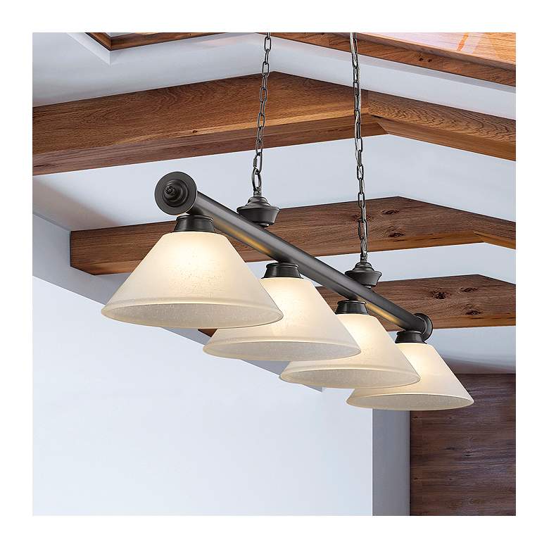 Image 2 Cordon 81 1/4" Wide Bronze Plate 4-Light Pendant