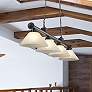 Cordon 81 1/4" Wide Bronze Plate 4-Light Pendant in scene