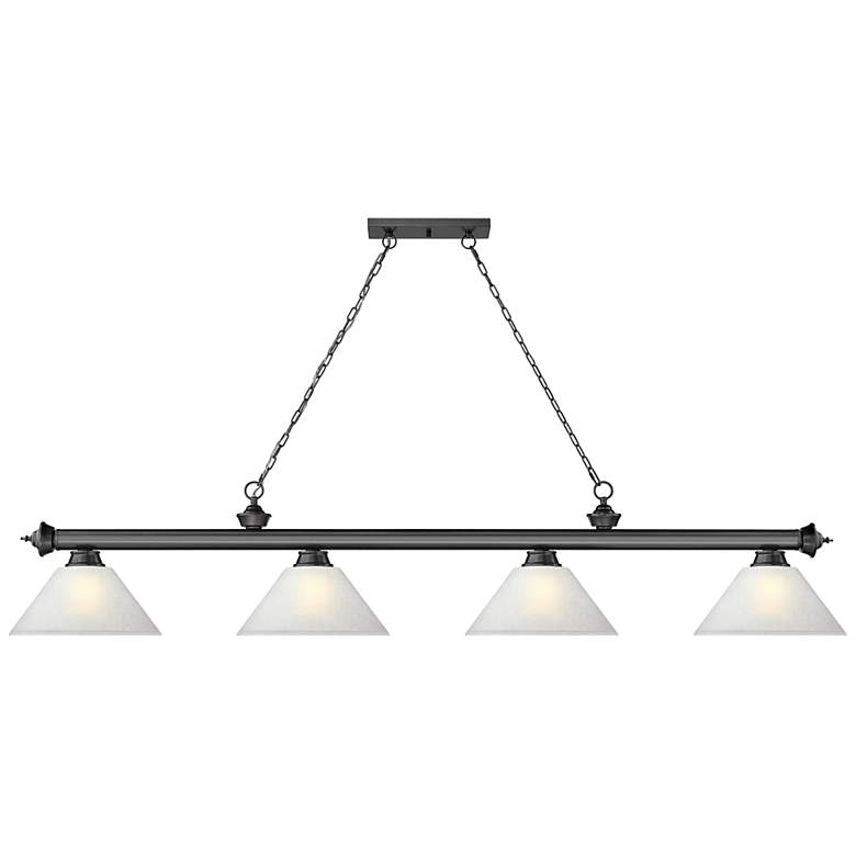 Image 6 Cordon 81 1/4" Wide Bronze Plate 4-Light Pendant more views