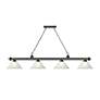 Cordon 81 1/4" Wide Bronze Plate 4-Light Pendant in scene