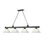 Cordon 81 1/4" Wide Bronze Plate 4-Light Pendant in scene