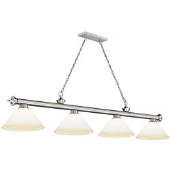 Cordon 81 1/4" Wide Brushed Nickel 4-Light Billiard Pendant