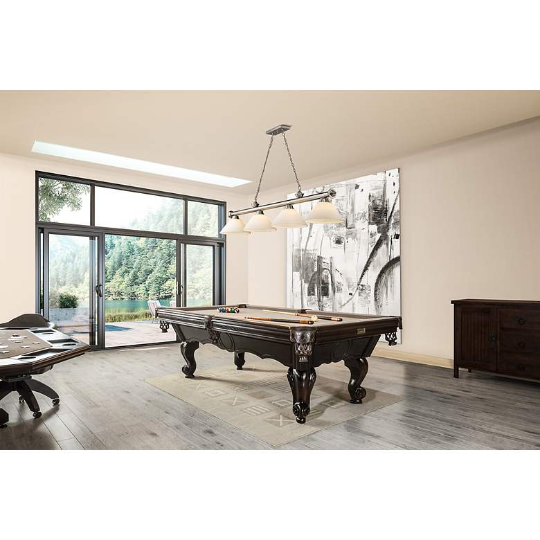 Image 3 Cordon 81 1/4" Wide Brushed Nickel 4-Light Billiard Pendant more views