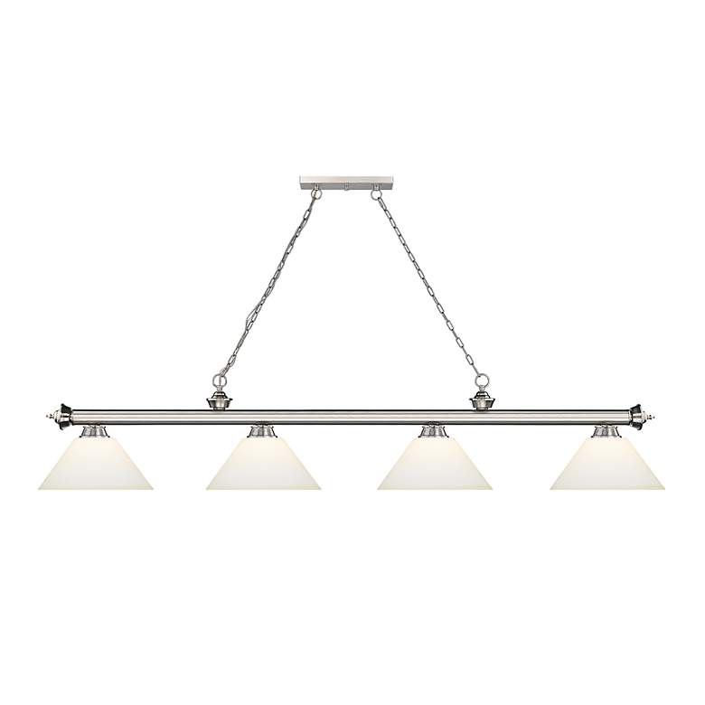 Image 4 Cordon 81 1/4" Wide Brushed Nickel 4-Light Billiard Pendant more views