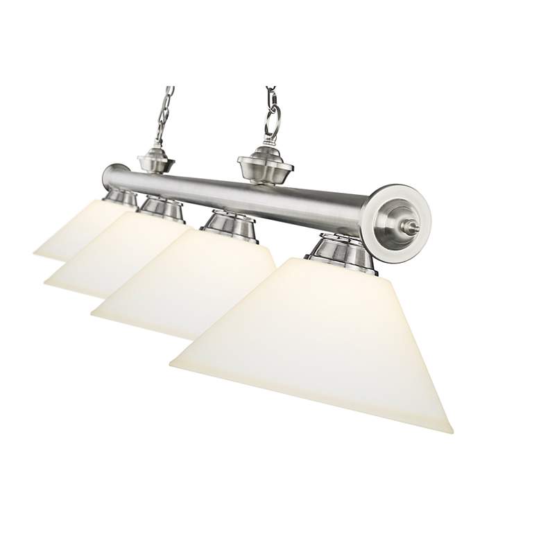 Image 6 Cordon 81 1/4" Wide Brushed Nickel 4-Light Billiard Pendant more views