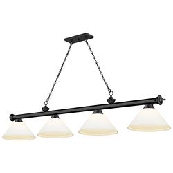 Cordon 81 1/4" Wide Matte Black 4-Light Billiard Pendant