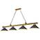 Cordon 81 1/4" Wide Rubbed Brass 4-Light Billiard Pendant