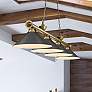 2_Cordon 81 1/4" Wide Rubbed Brass 4-Light Billiard Pendant