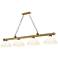 Cordon 81 1/4"W Brass 4-Light Billiard Pendant w/ White Shades