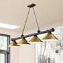 1_Cordon 81 1/4"W Bronze and Brass 4-Light Billiard Pendant