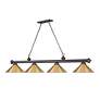 6_Cordon 81 1/4"W Bronze and Brass 4-Light Billiard Pendant more views