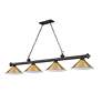 Cordon 81 1/4"W Bronze and Brass 4-Light Billiard Pendant