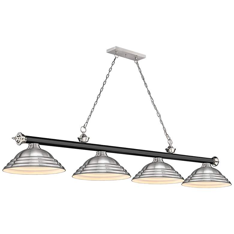 Image 3 Cordon 81 3/4" Wide Black And Brushed Nickel 4-Light Pendant