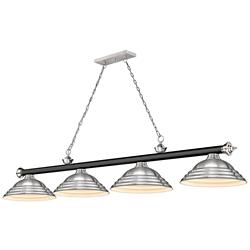 Cordon 81 3/4" Wide Black And Brushed Nickel 4-Light Pendant