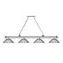 5_Cordon 81 3/4" Wide Brushed Nickel 4-Light Billiard Pendant more views