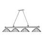 6_Cordon 81 3/4" Wide Brushed Nickel 4-Light Billiard Pendant more views