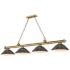 Cordon 81 3/4" Wide Rubbed Brass 4-Light Billiard Pendant