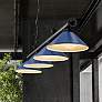 2_Cordon 81 3/4"W Black and Blue 4-Light Billiard Chandelier