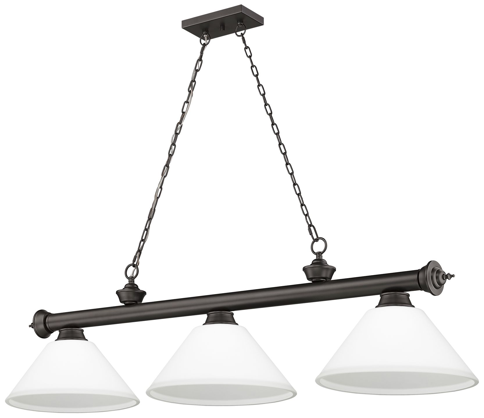 Image 7 Cordon by Z-Lite Bronze 3 Light Billiard Light more views