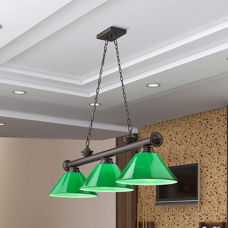 Image 1 Cordon by Z-Lite Bronze 3 Light Billiard Light