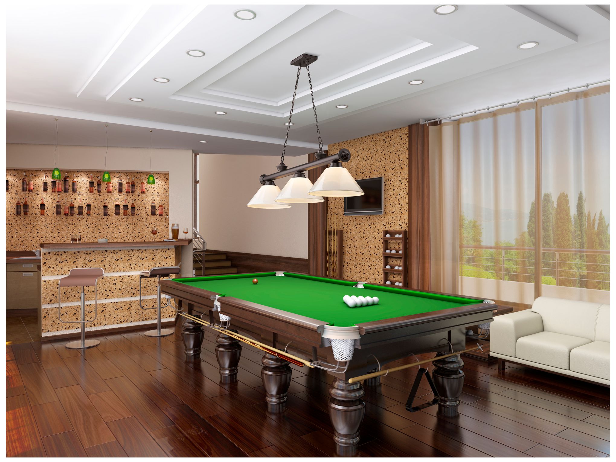 Image 2 Cordon by Z-Lite Bronze 3 Light Billiard Light more views