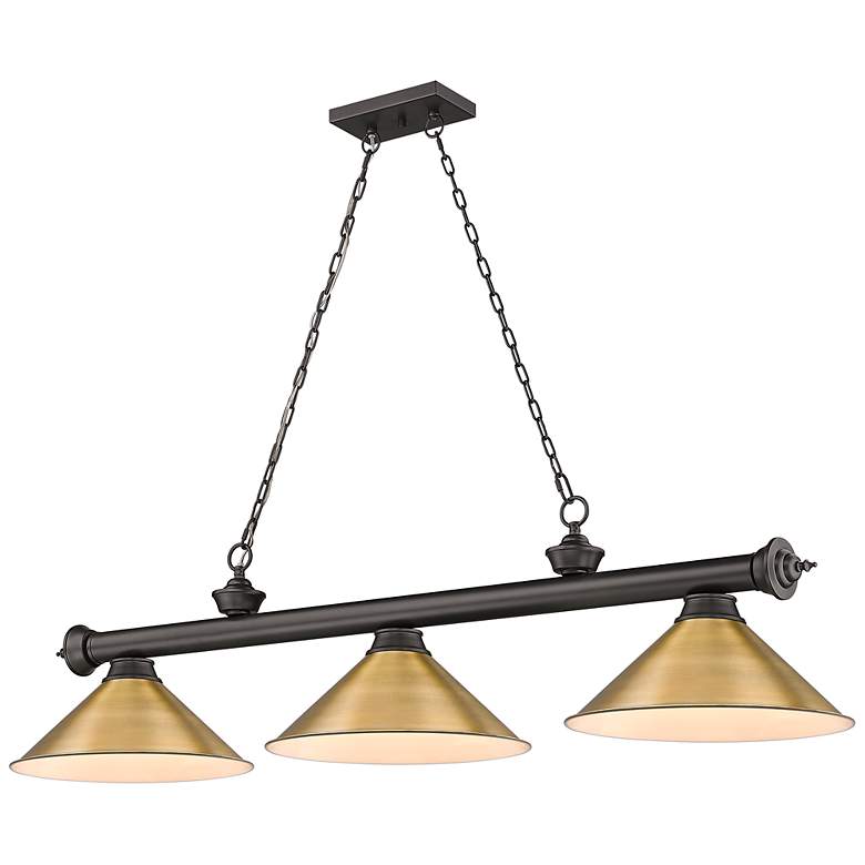 Image 2 Cordon by Z-Lite Bronze 3 Light Billiard Light