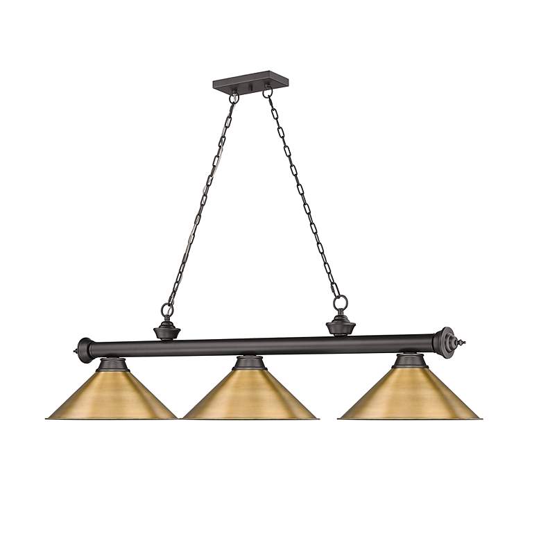 Image 6 Cordon by Z-Lite Bronze 3 Light Billiard Light more views