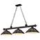 Cordon by Z-Lite Bronze 3 Light Billiard Light