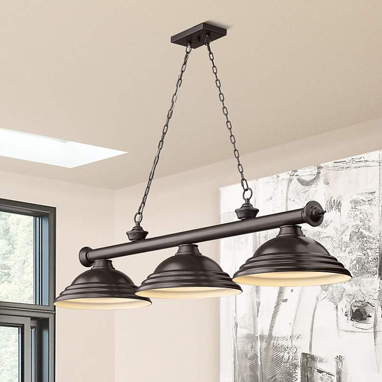 Image 1 Cordon by Z-Lite Bronze 3 Light Billiard Light