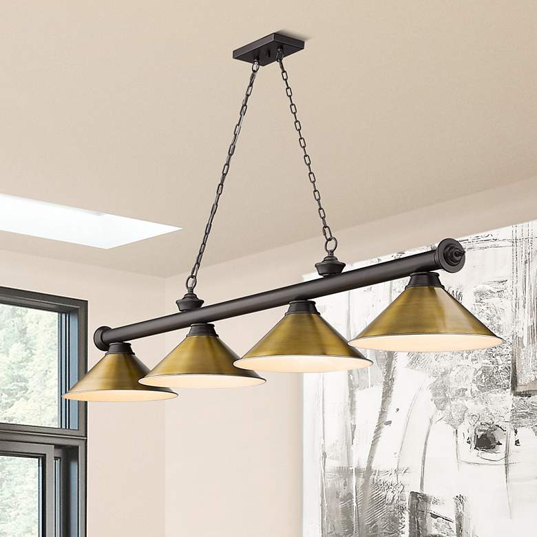 Image 1 Cordon by Z-Lite Bronze 4 Light Billiard Light