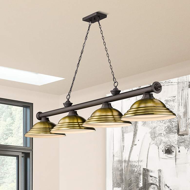 Image 1 Cordon by Z-Lite Bronze 4 Light Billiard Light