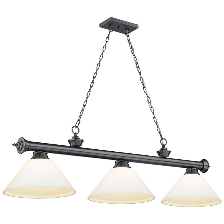 Image 1 Cordon by Z-Lite Bronze Plate 3 Light Billiard Light