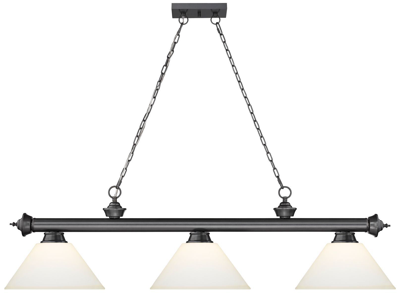 Image 4 Cordon by Z-Lite Bronze Plate 3 Light Billiard Light more views