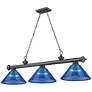 3_Cordon by Z-Lite Bronze Plate 3 Light Billiard Light
