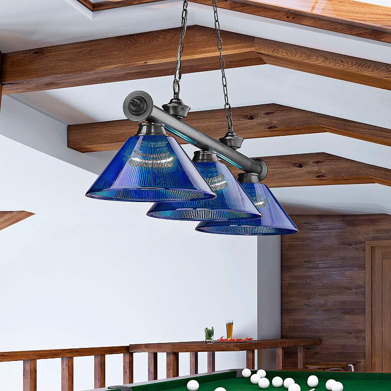 Image 2 Cordon by Z-Lite Bronze Plate 3 Light Billiard Light