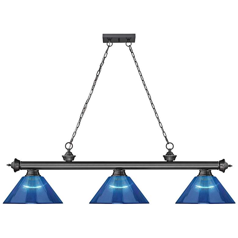 Image 6 Cordon by Z-Lite Bronze Plate 3 Light Billiard Light more views
