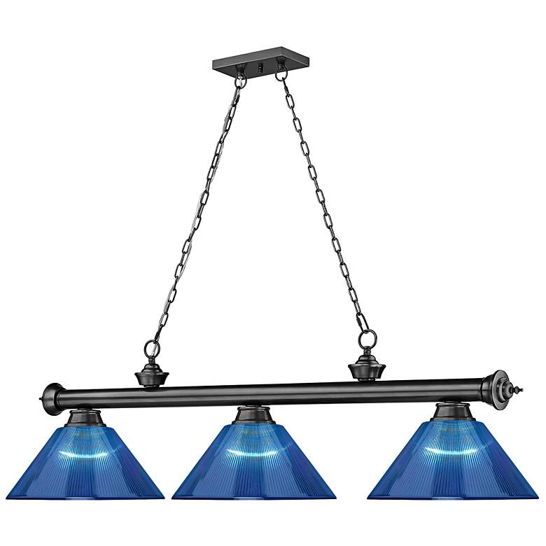 Image 7 Cordon by Z-Lite Bronze Plate 3 Light Billiard Light more views