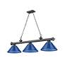 Cordon by Z-Lite Bronze Plate 3 Light Billiard Light in scene