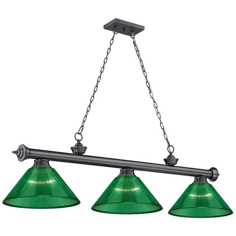 Image 1 Cordon by Z-Lite Bronze Plate 3 Light Billiard Light