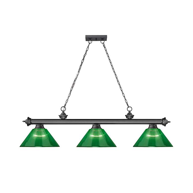 Image 5 Cordon by Z-Lite Bronze Plate 3 Light Billiard Light more views
