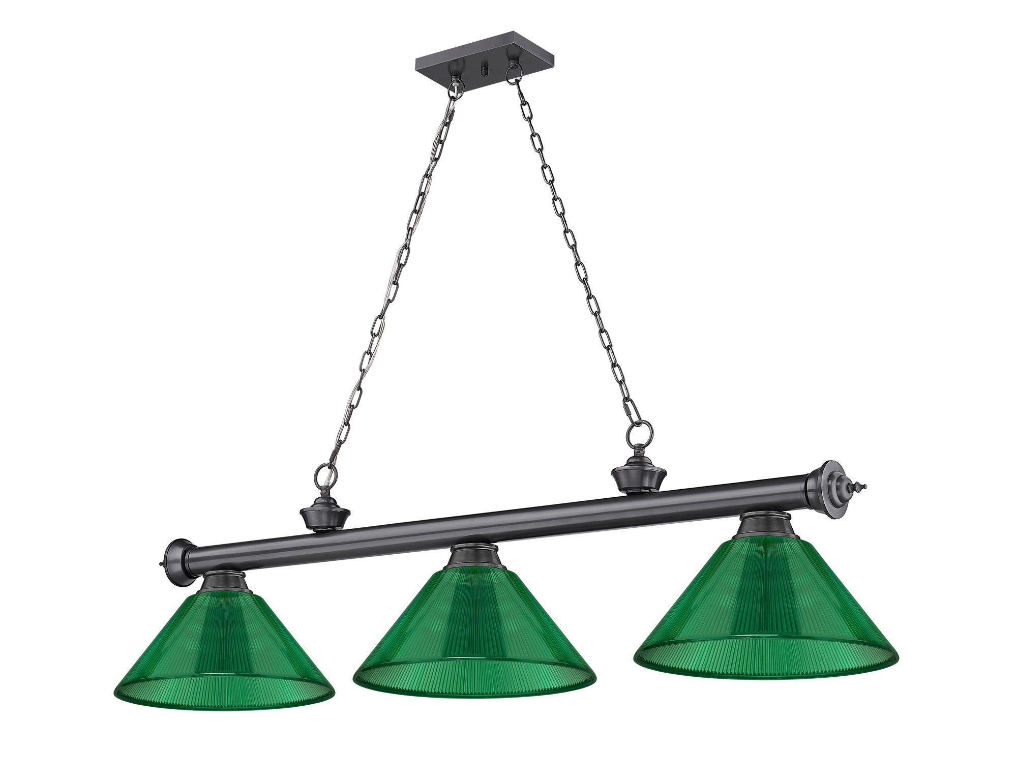Cordon by Z-Lite Bronze Plate 3 Light Billiard Light