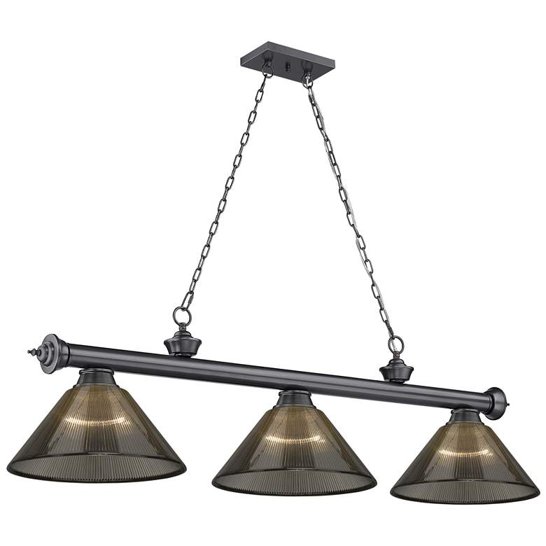 Image 1 Cordon by Z-Lite Bronze Plate 3 Light Billiard Light