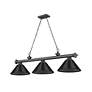 Cordon by Z-Lite Bronze Plate 3 Light Billiard Light